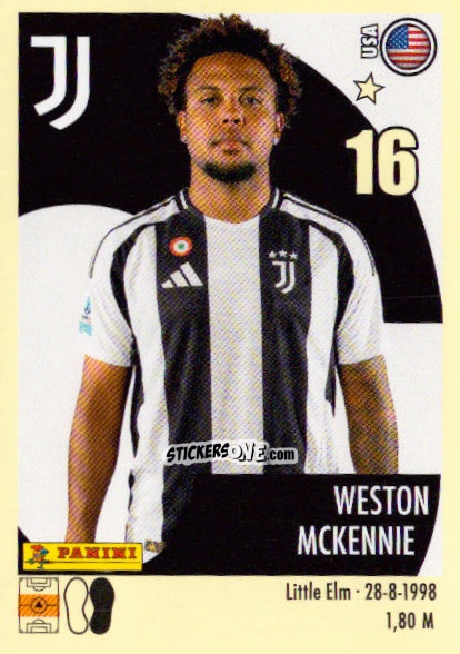 Cromo Weston McKennie - Calciatori 2024-2025 n. 261 - Panini