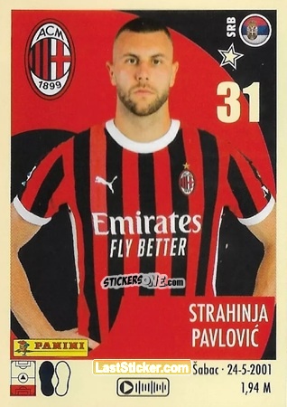 Sticker Strahinja Pavlović - Calciatori 2024-2025 n. 332 - Panini