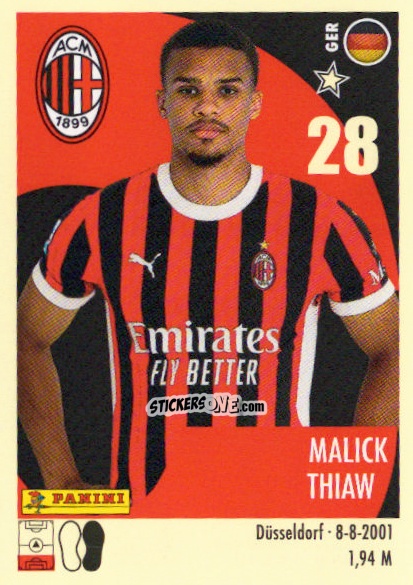 Sticker Malick Thiaw - Calciatori 2024-2025 n. 335 - Panini