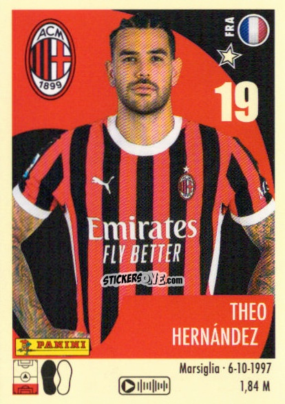 Figurina Théo Hernandez - Calciatori 2024-2025 n. 337 - Panini