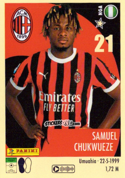 Figurina Samuel Chukwueze - Calciatori 2024-2025 n. 343 - Panini