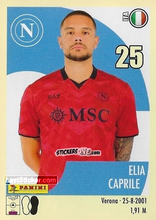 Sticker Elia Caprile - Calciatori 2024-2025 n. 384 - Panini