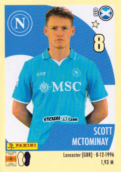 Figurina Scott McTominay - Calciatori 2024-2025 n. 395 - Panini