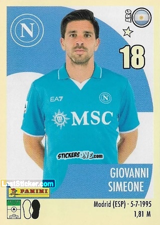 Cromo Giovanni Simeone - Calciatori 2024-2025 n. 397 - Panini
