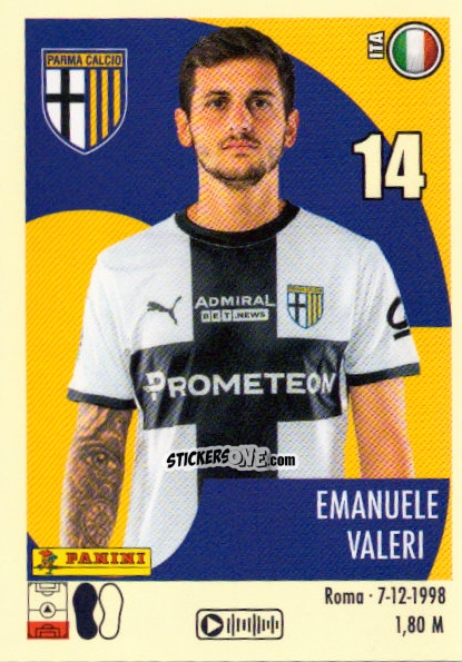 Cromo Emanuele Valeri - Calciatori 2024-2025 n. 412 - Panini