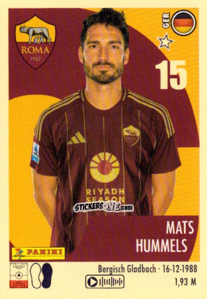 Figurina Mats Hummels - Calciatori 2024-2025 n. 439 - Panini