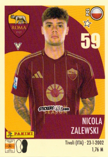 Cromo Nicola Zalewski - Calciatori 2024-2025 n. 445 - Panini