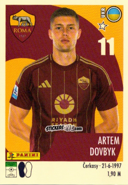 Figurina Artem Dovbyk - Calciatori 2024-2025 n. 455 - Panini