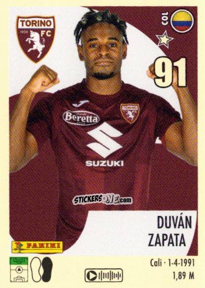 Cromo Duván Zapata - Calciatori 2024-2025 n. 479 - Panini