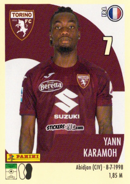 Cromo Yann Karamoh - Calciatori 2024-2025 n. 480 - Panini