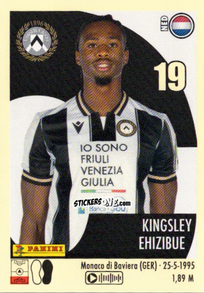 Cromo Kingsley Ehizibue - Calciatori 2024-2025 n. 496 - Panini