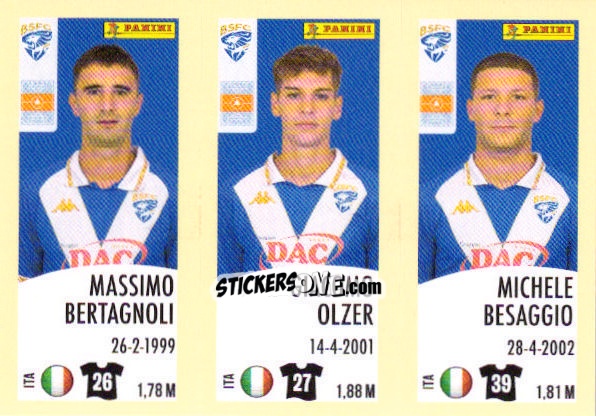 Cromo Massimo Bertagnoli / Giacomo Olzer / Michele Baseggio - Calciatori 2024-2025 n. 558 - Panini