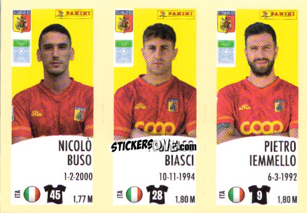Figurina Nicolo Buso / Tommaso Biasci / Pietro Iemmello - Calciatori 2024-2025 n. 572 - Panini