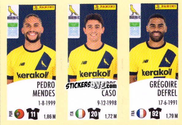 Figurina Pedro Mendes / Giuseppe Caso / Gregoire Defrel - Calciatori 2024-2025 n. 624 - Panini