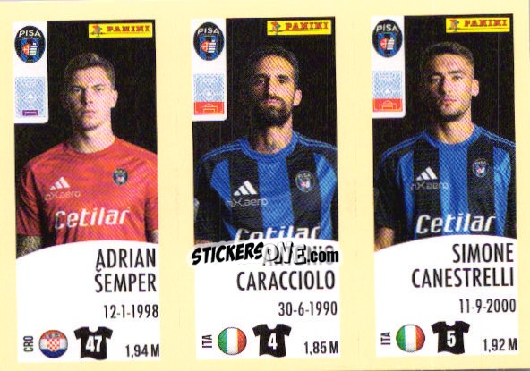 Figurina Adrian Šemper / Antonio Caracciolo / Simone Canestrelli - Calciatori 2024-2025 n. 633 - Panini