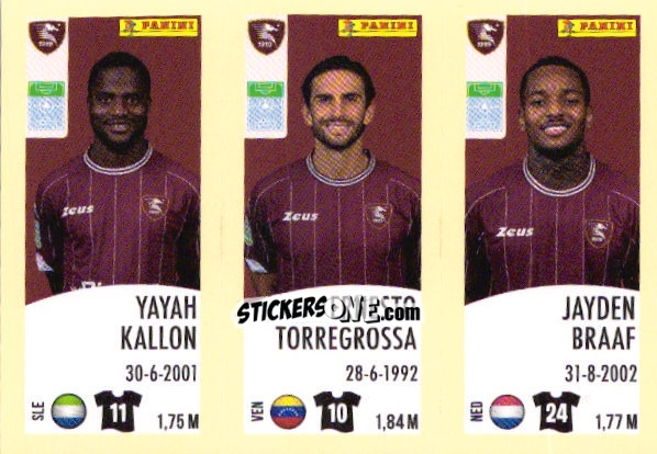 Cromo Yayah Kallon / Ernesto Torregrossa / Jayden Braaf - Calciatori 2024-2025 n. 650 - Panini