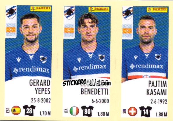 Cromo Gerard Yepes / Leonardo Benedetti / Pajtim Kasami - Calciatori 2024-2025 n. 656 - Panini