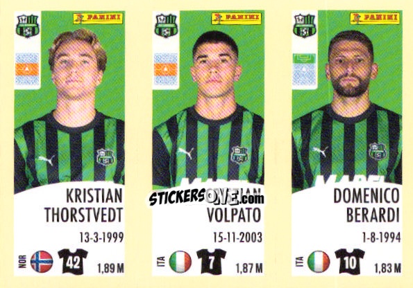 Figurina Kristian Thorstvedt / Cristian Volpato / Domenico Berardi - Calciatori 2024-2025 n. 662 - Panini