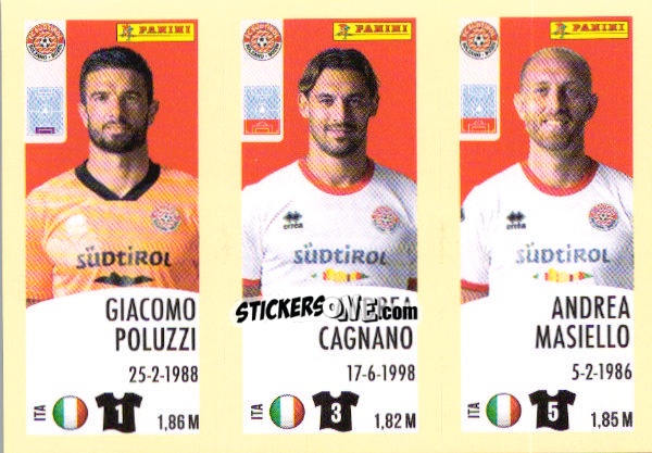 Cromo Giacomo Poluzzi / Andrea Cagnano / Andrea Masiello - Calciatori 2024-2025 n. 672 - Panini