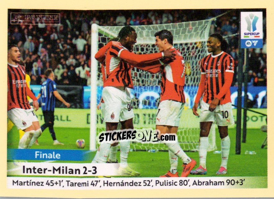 Figurina Inter - Milan 2-3 (Abraham/morata) Esultanza - Calciatori 2024-2025 n. UPD7 - Panini