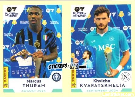 Figurina Marcus Thuram / Kvicha Kvaratskhelia - Calciatori 2024-2025 n. UPD12 - Panini