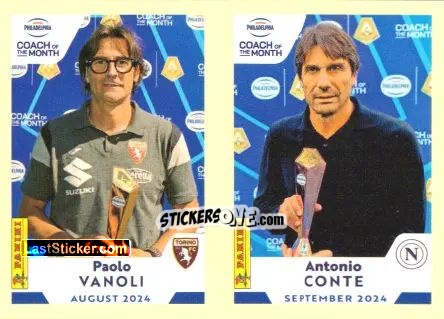 Figurina Paolo Vanoli / Antonio Conte - Calciatori 2024-2025 n. UPD14 - Panini