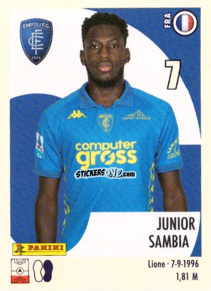 Figurina Junior Sambia - Calciatori 2024-2025 n. U18 - Panini