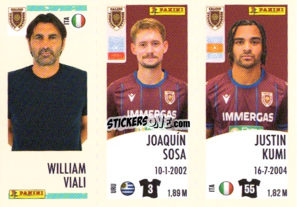 Figurina William Viali/joaquin Sosa/justin Kumi - Calciatori 2024-2025 n. U95 - Panini