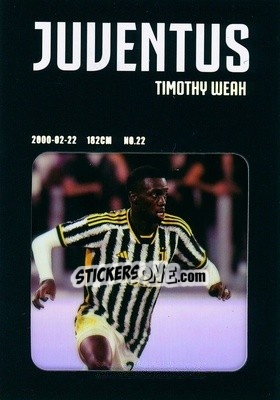 Cromo Timothy Weah - Juventus 2023-2024
 n. FM-10s - DAKA