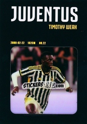 Cromo Timothy Weah - Juventus 2023-2024
 n. FM-10g - DAKA