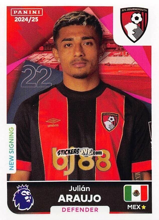 Sticker Julián Araujo - English Premier League 2024-2025
 n. 26 - Panini