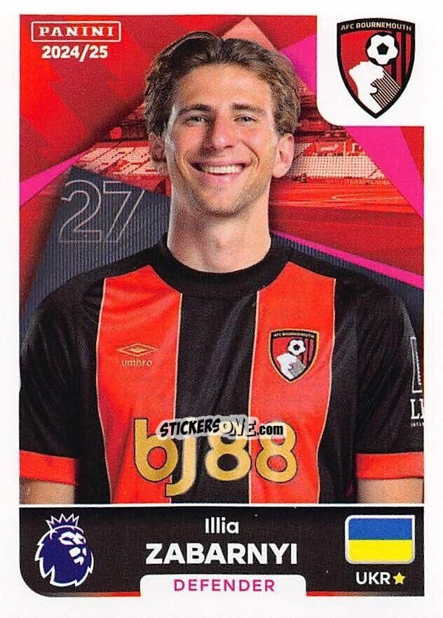 Sticker Ilya Zabarnyi - English Premier League 2024-2025
 n. 27 - Panini