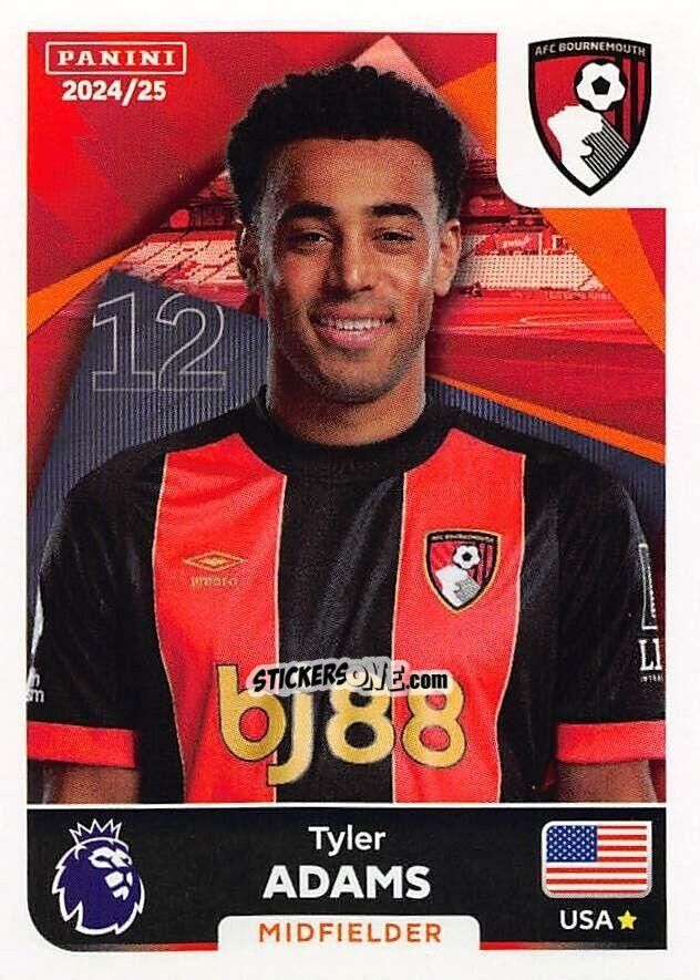 Sticker Tyler Adams - English Premier League 2024-2025
 n. 38 - Panini