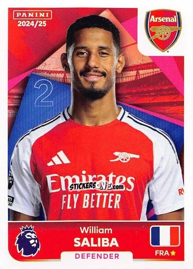 Sticker William Saliba - English Premier League 2024-2025
 n. 58 - Panini