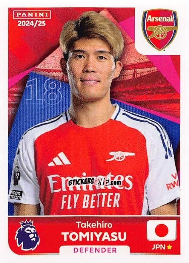 Figurina Takehiro Tomiyasu - English Premier League 2024-2025
 n. 63 - Panini