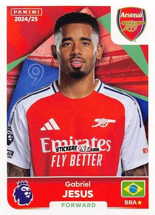 Figurina Gabriel Jesus - English Premier League 2024-2025
 n. 71 - Panini