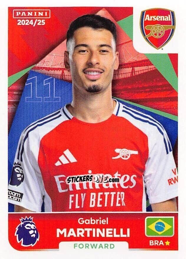 Sticker Gabriel Martinelli - English Premier League 2024-2025
 n. 72 - Panini