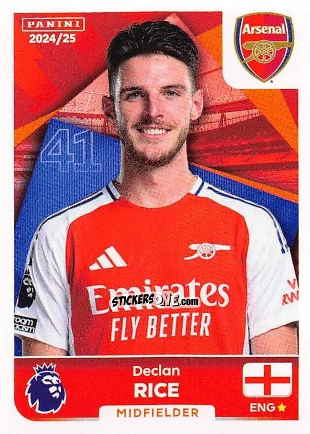 Cromo Declan Rice - English Premier League 2024-2025
 n. 76 - Panini