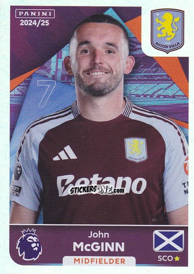 Cromo John McGinn (Captain) - English Premier League 2024-2025
 n. 94 - Panini