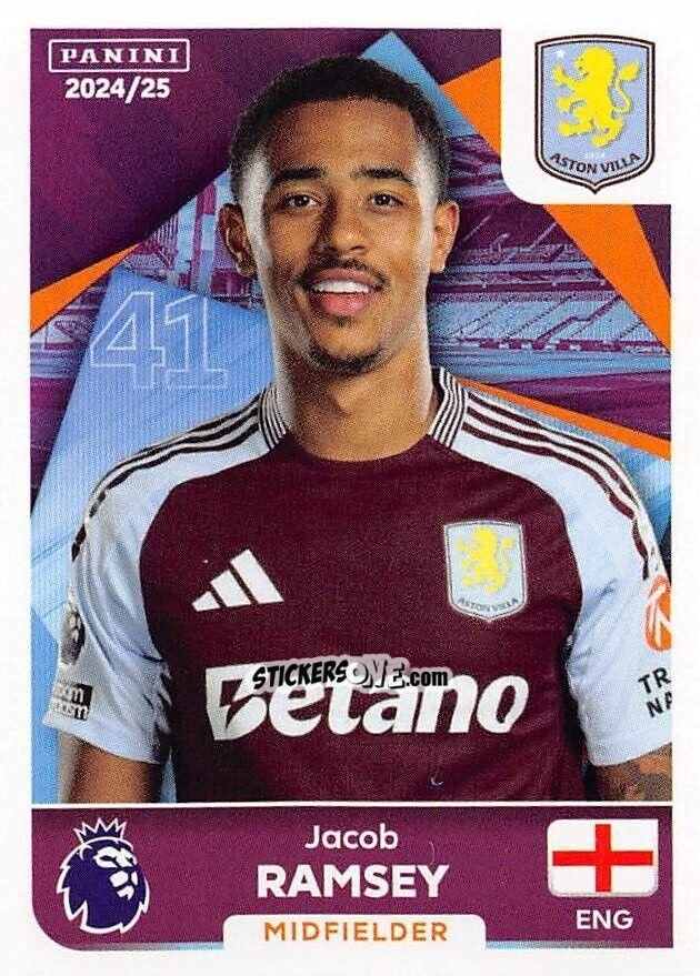 Sticker Jacob Ramsey - English Premier League 2024-2025
 n. 100 - Panini