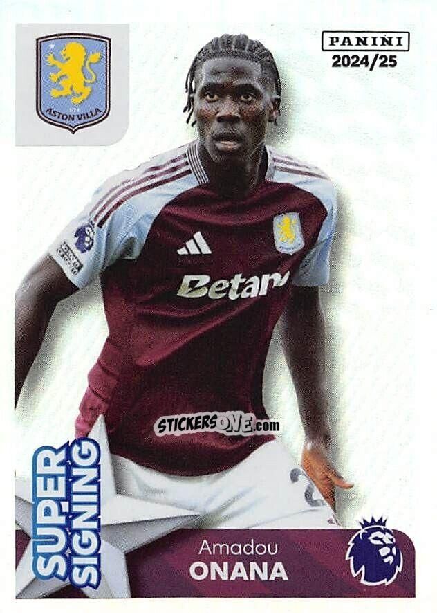 Sticker Amadou Onana (Super Signing) - English Premier League 2024-2025
 n. 109 - Panini