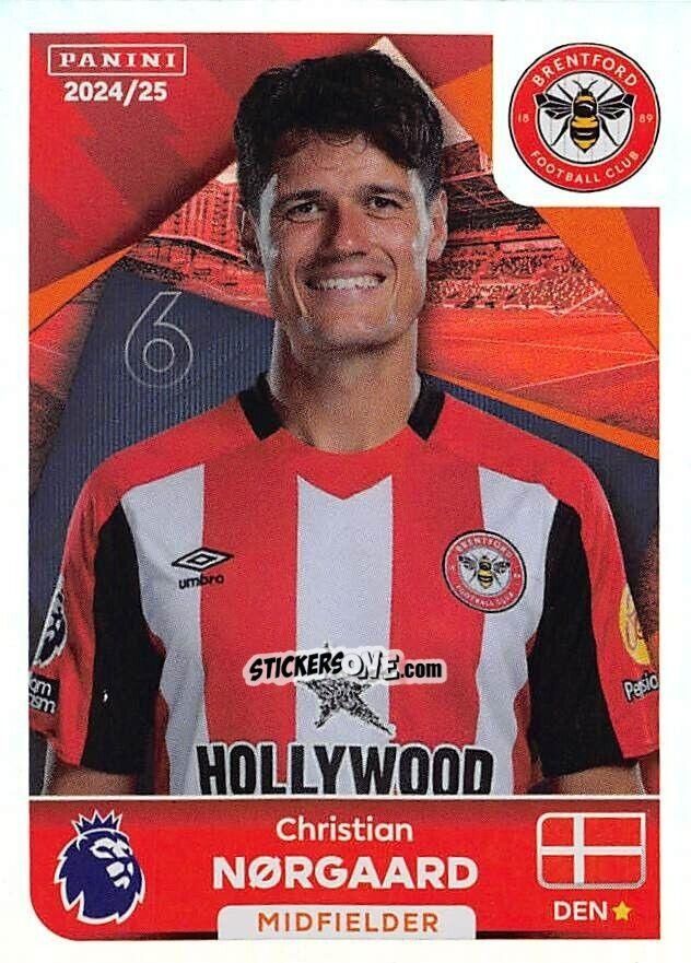 Sticker Christian Nørgaard (Captain) - English Premier League 2024-2025
 n. 122 - Panini