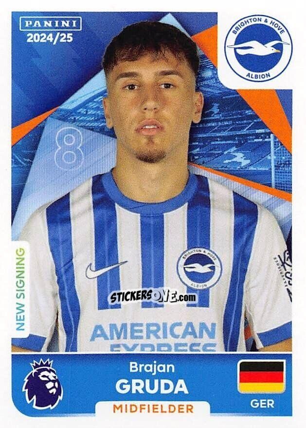 Cromo Brajan Gruda - English Premier League 2024-2025
 n. 150 - Panini