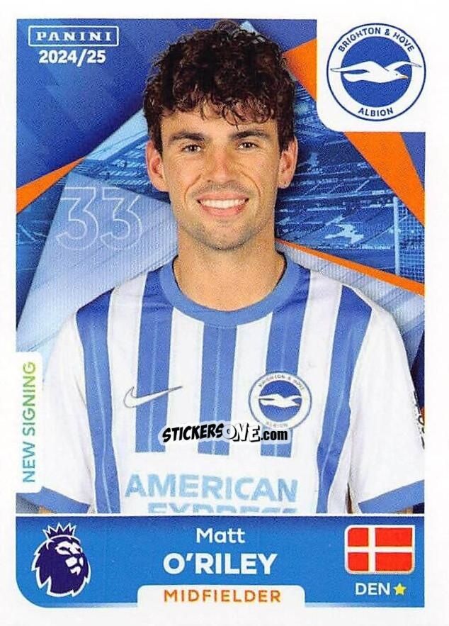 Cromo Matt O'Riley - English Premier League 2024-2025
 n. 154 - Panini