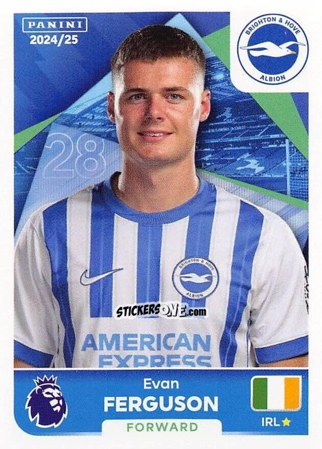 Cromo Evan Ferguson - English Premier League 2024-2025
 n. 166 - Panini