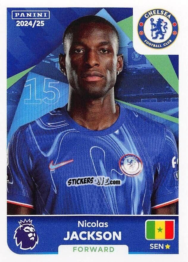 Cromo Nicolas Jackson - English Premier League 2024-2025
 n. 187 - Panini
