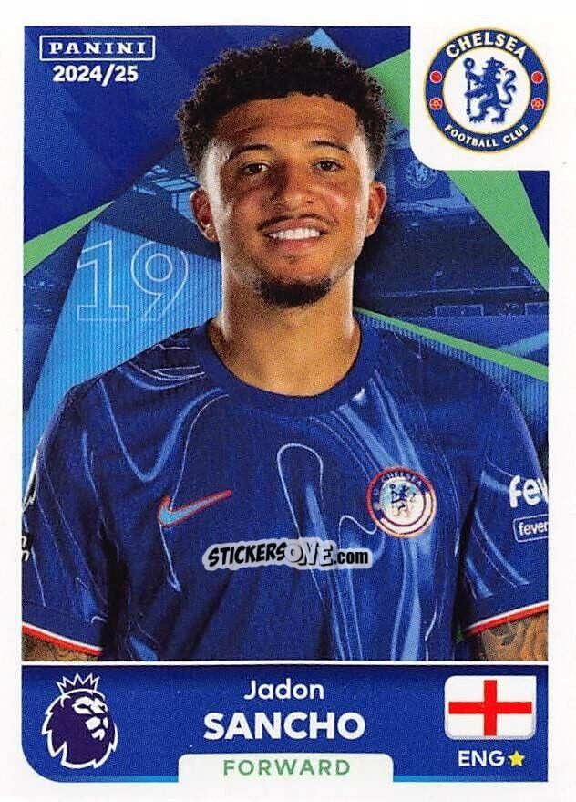 Cromo Jadon Sancho - English Premier League 2024-2025
 n. 189 - Panini