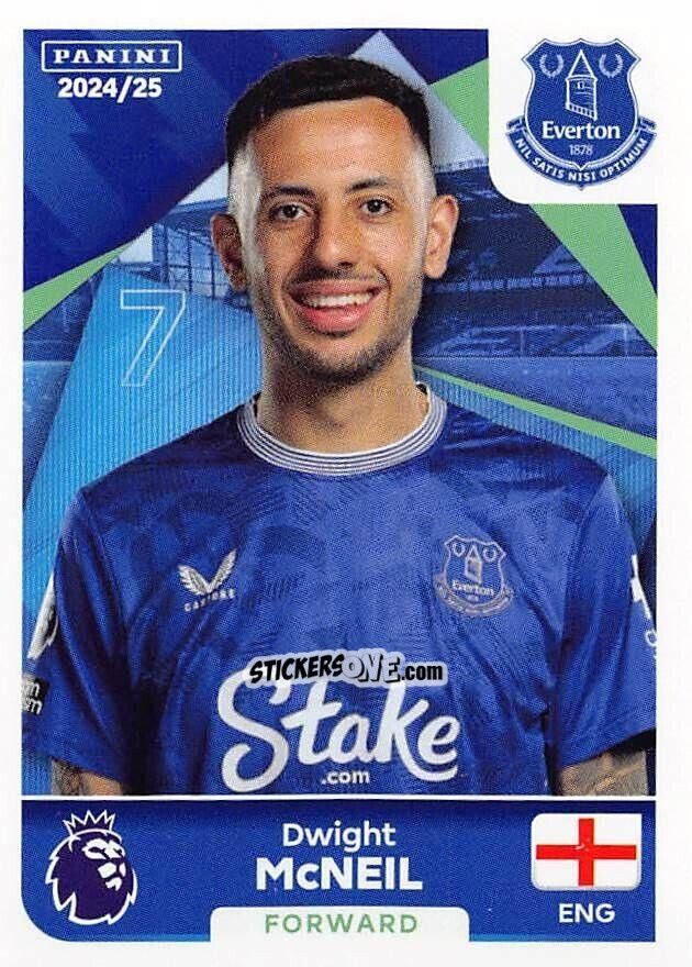 Cromo Dwight McNeil - English Premier League 2024-2025
 n. 243 - Panini
