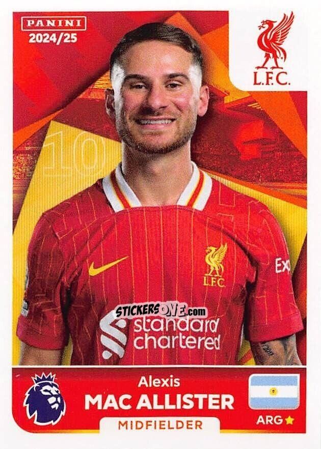 Cromo Alexis Mac Allister - English Premier League 2024-2025
 n. 390 - Panini