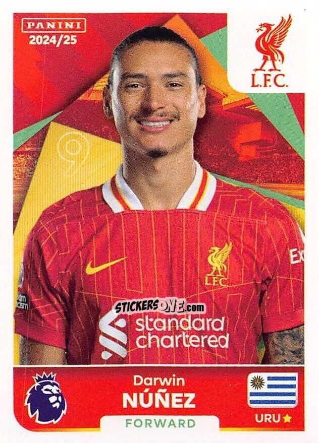 Cromo Darwin Núñez - English Premier League 2024-2025
 n. 394 - Panini